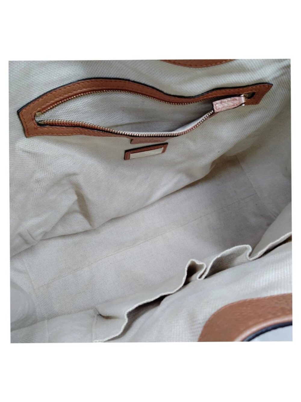Authentic Gucci Soho Metallic Rose Gold Leather Tote Bag Tassel Shoulder Bag - Picture 10 of 16